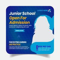 Open School Advertisement Post Design Templates vector