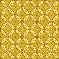 Gold Kawung Batik Pattern, Kawung batik is a typical batik that has a geometric motif in rows. vector