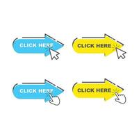 click here cursor for link website illustration vector