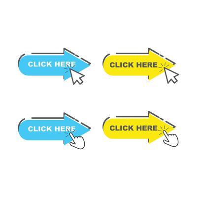 click here cursor for link website illustration