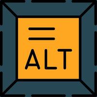 Alt Text Line Filled Icon vector