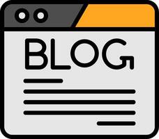Blog Line Filled Icon vector