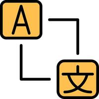 Language Barrier Line Filled Icon vector