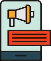 Mobile Advertising Line Filled Icon vector