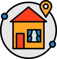 Hyperlocal Line Filled Icon vector