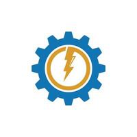 Gear thunder bolt Template icon illustration vector