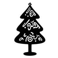 sketch style Christmas trees hand drawn. vector