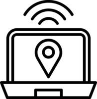 Digital Nomad Hub Line Icon vector