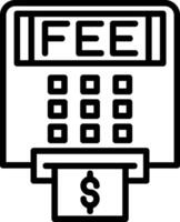 Atm Fees Line Icon vector