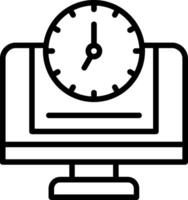 24 7 Monitoring Line Icon vector