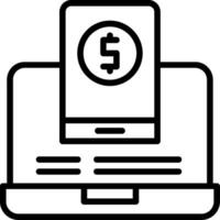 Online Business Line Icon vector