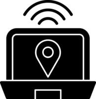 Digital Nomad Hub Glyph Icon vector