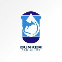 Logo design graphic concept abstract creative premium stock water drop bunker storage tank kangaroo. Related home property structure australia vector
