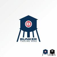 Logo design graphic concept abstract creative premium stock bunker water tower storage tank. Related to home property house structure building vector