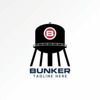 Logo design graphic concept abstract creative premium stock bunker water tower storage tank. Related to B font home property structure building vector