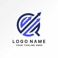 Logo design graphic concept creative premium stock initial line G or GQ font three arrows tranding increase. Related monogram typography brand vector