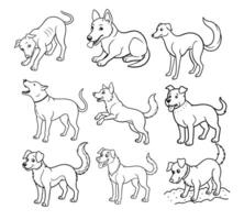 Dog coloring pages for kids vector