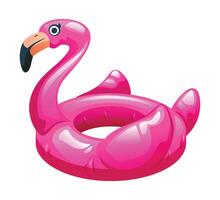 flamingo shaped inflatable pool float. Ideal for swimming pool fun and summer relaxation. cartoon illustration vector
