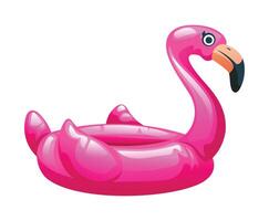 flamingo shaped inflatable pool float. cartoon illustration vector