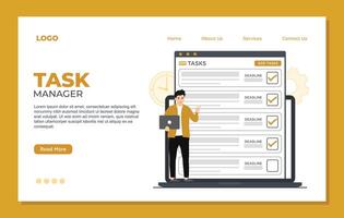Flat design illustration concept of Task management website and application development. vector