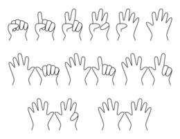 Kid hands expressing counting finger from zero to ten. Hand counting fingers. vector