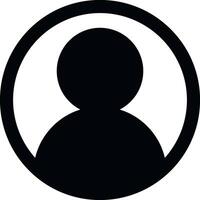 black flat style User profile login or access authentication icon vector