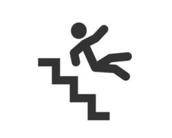 Stairway warning sign. Watch Step Down caution icon symbol. illustration image. Isolated on background. vector