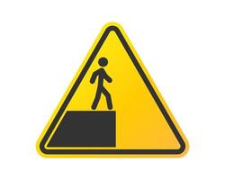 Falling danger sign on white background. Fall down caution hazard icon symbol. High drop. Deep water. illustration image. isolated on white background. vector