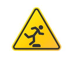 Watch your Step caution icon symbol. Mind your step warning sign. Isolated on background. Yellow and black triangle sign illustration image. vector