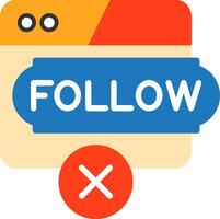 No Follow Flat Icon vector