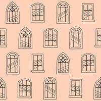 Outline Collection of Window Seamless Pattern illustration for Print, Wallpaper, Decoration. vector