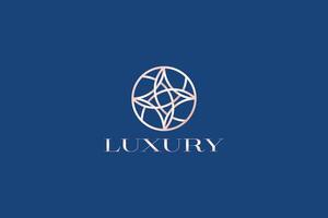 Logo Luxury Geometric Minimalist Classy Gold Abstract Linear Shape Brand Identity vector