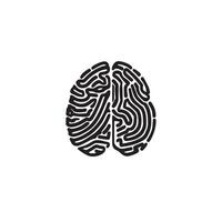 A black and white image of a maze with a brain inside vector