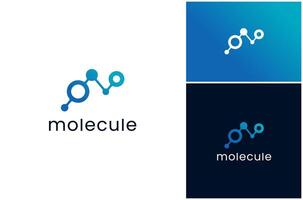 Molecule Connect Molecular Science Technology Cell Connection Logo Design Illustration vector