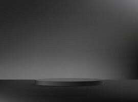 Empty black studio room background. Black background 3d with podium. Space for selling products on the website. illustration. vector
