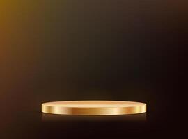 Black background 3d with gold podium. Space for selling products on the website. Product display background. illustration. vector