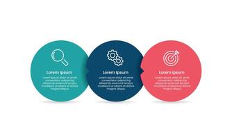3 process infographic circles design template. Business presentation, Planning, Marketing and Strategy. vector
