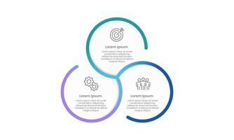 3 circular elements infographic for business process. Business presentation, Workflow and Strategy. vector