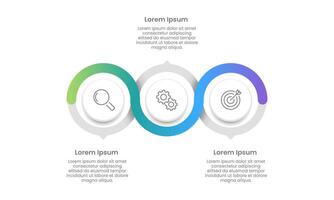 3 Circle process infographic to success. Business presentation, workflow and strategy. vector
