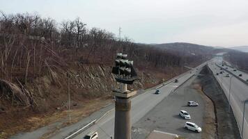 Drone view of the main road entrance to Vladivostok video
