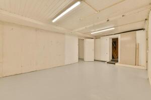 An empty room with a door and a light photo