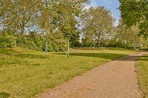A paved path in a park photo