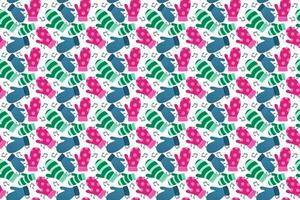 Cute and festive seamless pattern featuring mittens and musical notes. Ideal for creating holiday designs, stationery, or digital products. vector