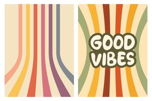 retro good vibes banner vector