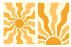 Abstract Sun Illustration with Wavy Rays in Two Variations vector