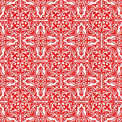 Geometric Seamless Pattern Arabesque. Decorative Asian Folk Seamless Pattern. Ethnic Ornament, Kyrgyz, Kazakhs, Bashkirs, Tatars, Yakut, Mongols. For Paper Products, Textiles
