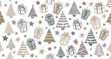 Christmas tree on white, New Year set, hand drawn illustrations. . vector