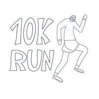 10 k run text isolated. text illustration. vector