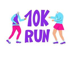 10 k run text isolated. text illustration. vector