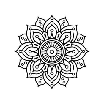 This geometric mandala features clean, symmetrical shapes and lines, creating a harmonious and balanced design. vector